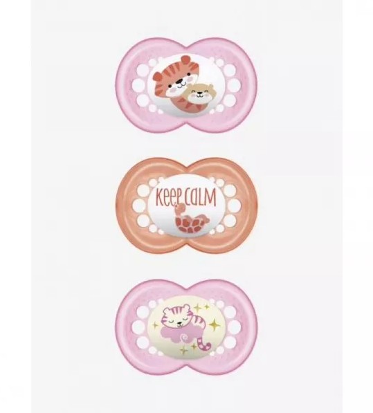 MAM Sucette 18m+ Original Lot de 3 Coloris Fille